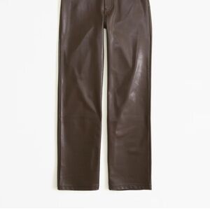 Abercrombie & Fitch | 90s High Rise Tan leather jeans